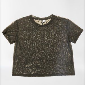 Divide design star sheer top black Size M